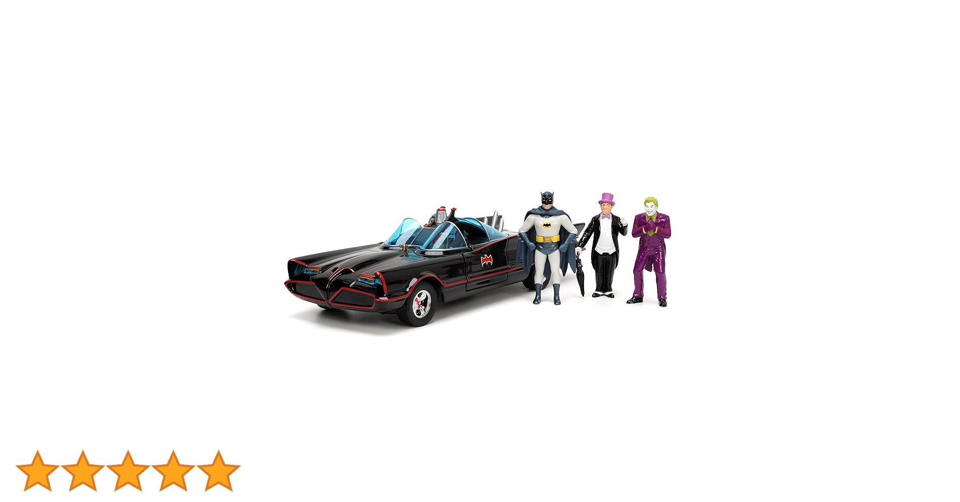 バッドマンクラシックカー 1966 Classic TV Series Batmobile, Black w/ Orange - Jada